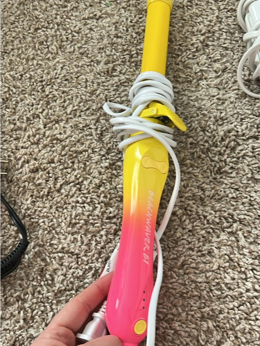 Beach Waver Yellow-Pink Curling Wand